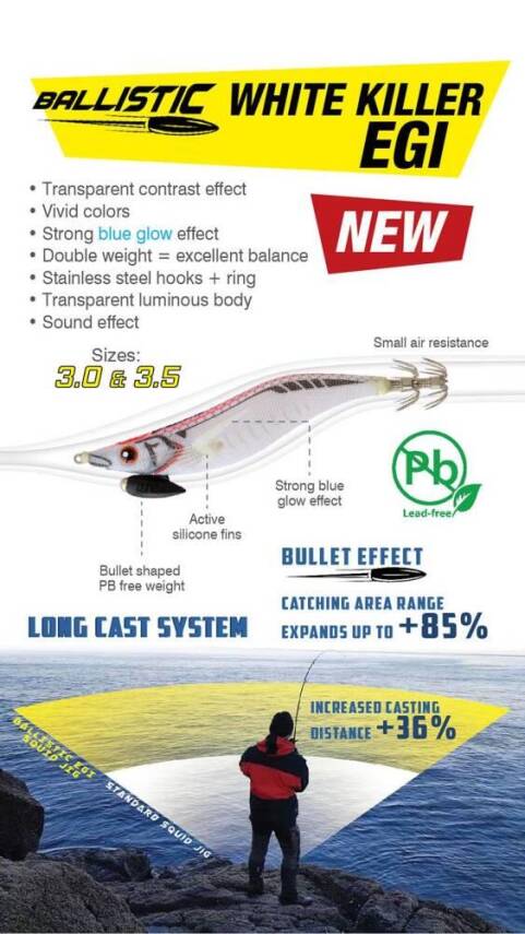 DTD Ballistic White Killer Egi 3.5 105mm 17,8gr Kalamar Zokası - 2