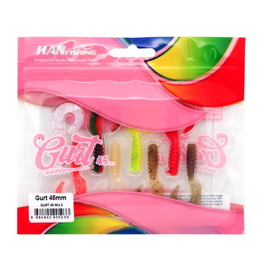 Hanfish Gurt 4.5cm LRF Silikon Yem Karışık Renk Paketi - Mix 2 - 1