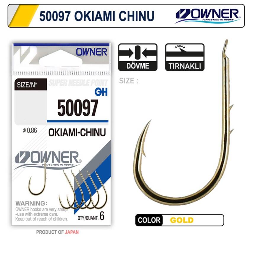 Owner 50097 Okiami-Chinu Gold Olta İğnesi - 1