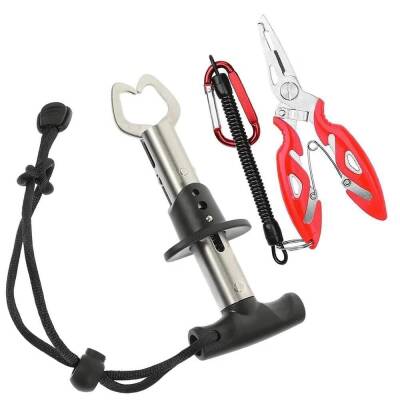 Bauer Balıkçı Aksesuar Seti Paslanmaz Pense ve Balık Tutucu Fish Grip