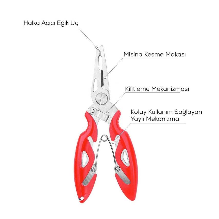 Bauer Balıkçı Pensesi - Kırmızı (Kitlenebilir Model) - 2