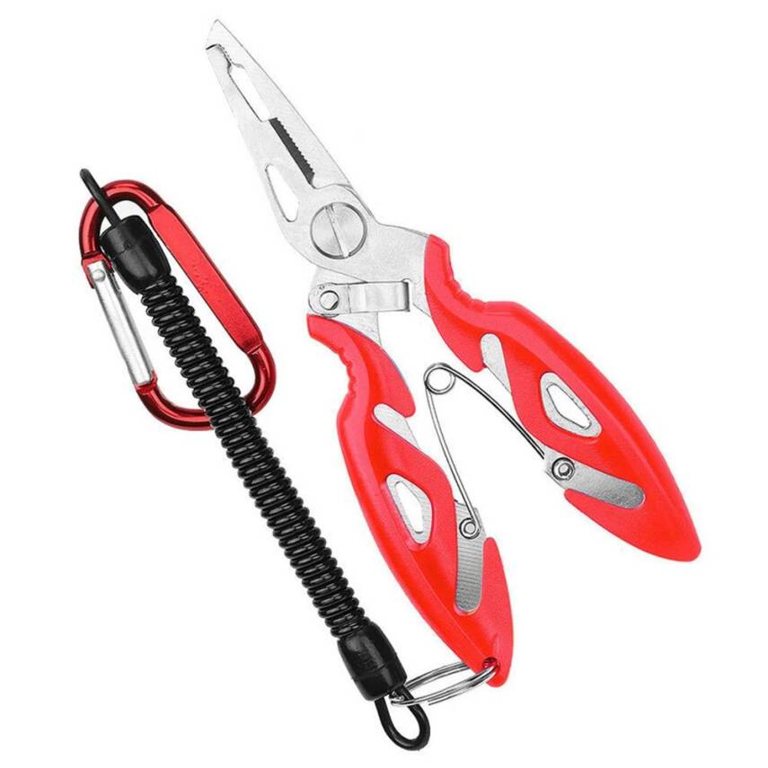 Bauer Balıkçı Pensesi Ve Yaylı Karabinalı Askı Aparatı - Kırmızı (Kitlenebilir Model) - 1