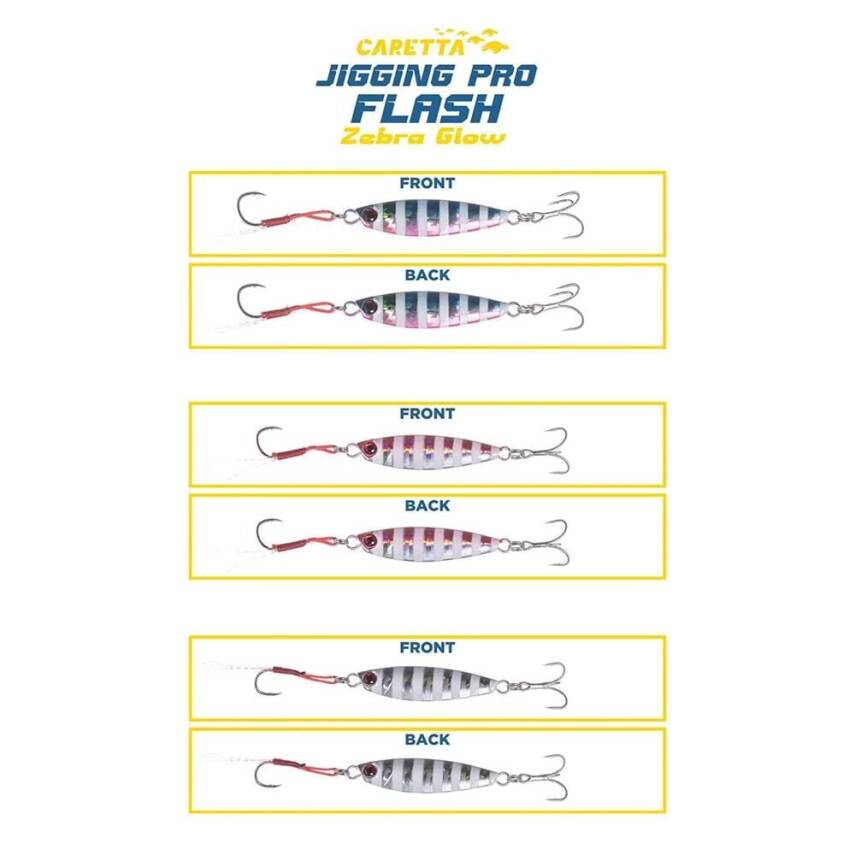 Caretta Jigging Pro Flash Zebra Glow Jig Yem - 1