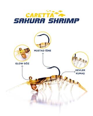 Caretta Sakura Shrimp 76mm 6,5gr Silikon Karides
