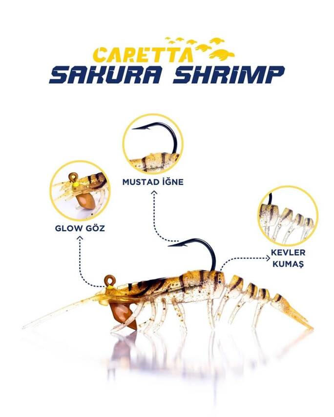 Caretta Sakura Shrimp 76mm 6,5gr Silikon Karides - 1