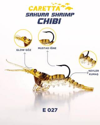 Caretta Sakura Shrimp Chibi 50mm 3,7gr Silikon Karides