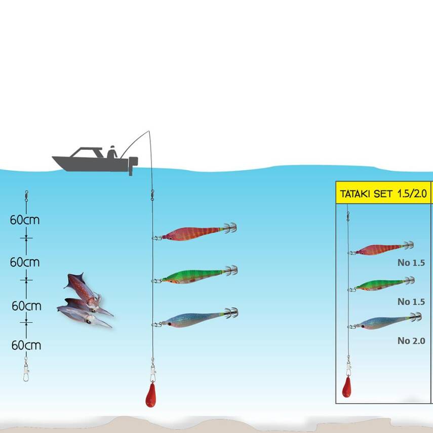 DTD Tataki Set Üçlü Hazır Kalamar Zoka Bedeni 1.5/2.0 - 2