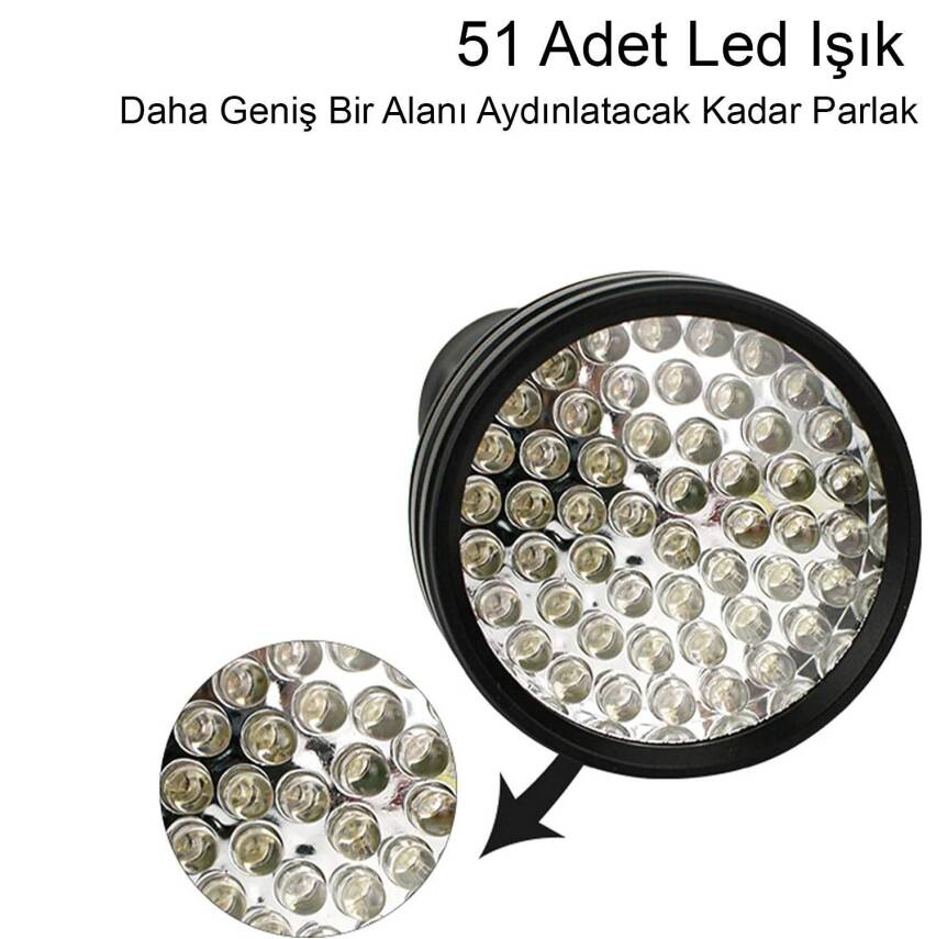 Foçalı 51 Led Işıklı Uv El Feneri - 4
