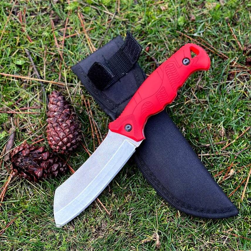 Foçalı 9001 Yatağan El Yapımı 23cm Av Kamp Bıçağı - Kırmızı - 1