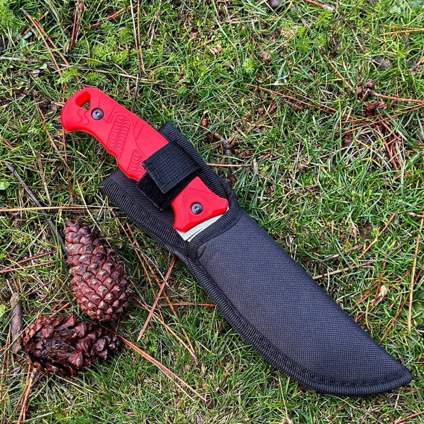 Foçalı 9001 Yatağan El Yapımı 23cm Av Kamp Bıçağı - Kırmızı - 3