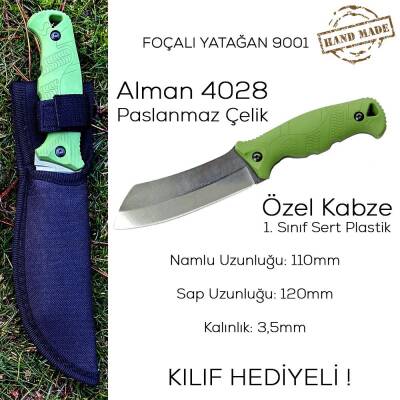 Foçalı 9001 Yatağan El Yapımı 23cm Av Kamp Bıçağı - Yeşil - 2