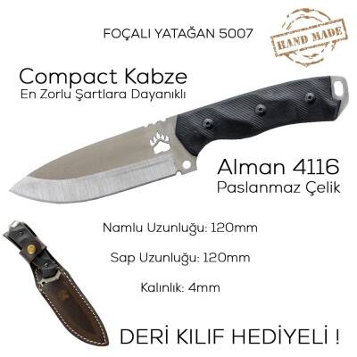 Foçalı 5007 Yatağan El Yapımı 24cm Kompakt Av Kamp Bıçağı - 3