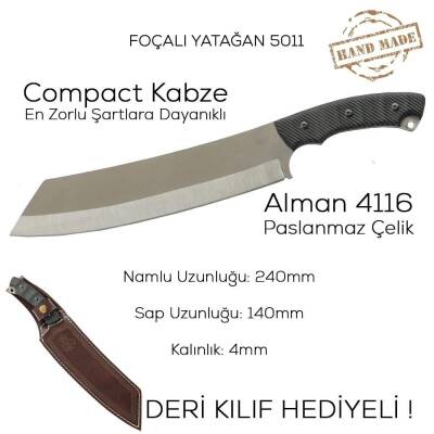 Foçalı 5011 Yatağan El Yapımı 38cm Kompakt Av Kamp Bıçağı - 3