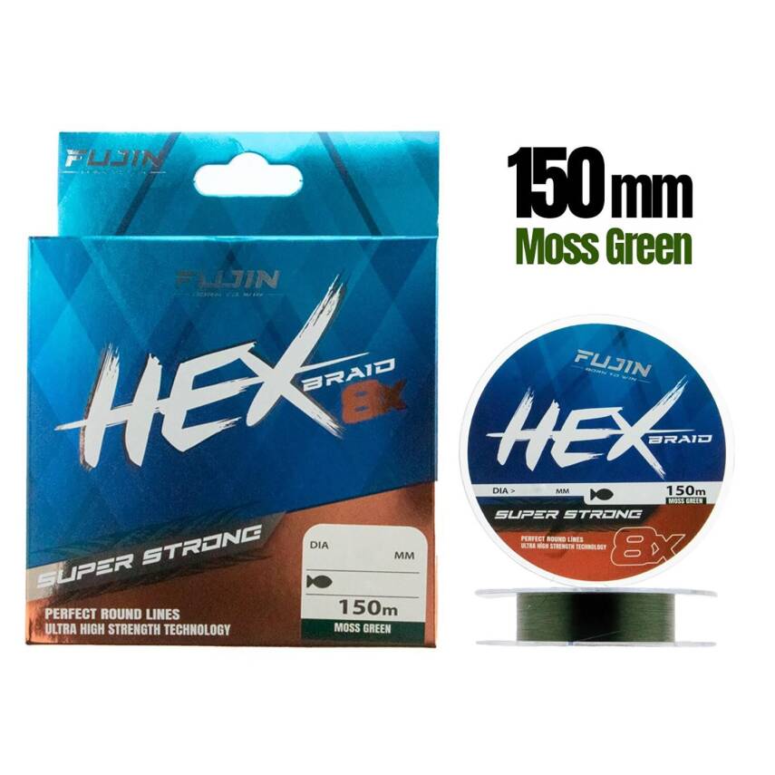 Fujin Hex Braid 8X 150mt Moss green Pe Line İp Misina - 1