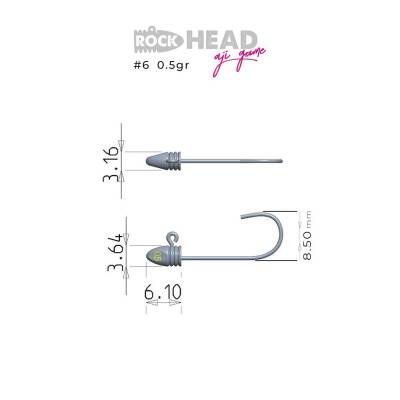 Fujin Rock-Head Aji Game Jig Head - 2