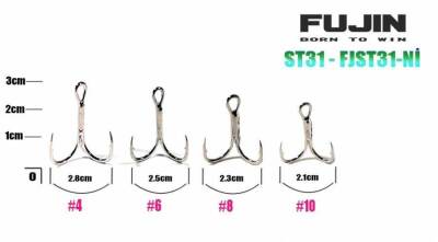 Fujin ST31 Üçlü Maket Balık İğnesi Nickel