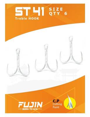 Fujin ST41 Üçlü Maket Balık İğnesi Nickel - 3