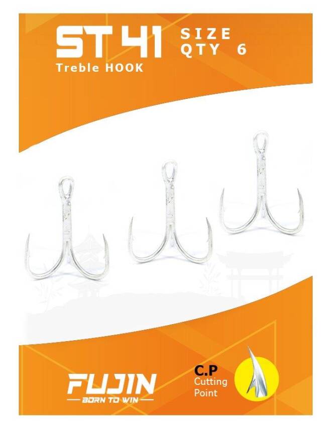 Fujin ST41 Üçlü Maket Balık İğnesi Nickel - 3