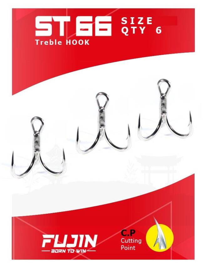 Fujin ST66 Üçlü Maket Balık İğnesi Nickel - 3