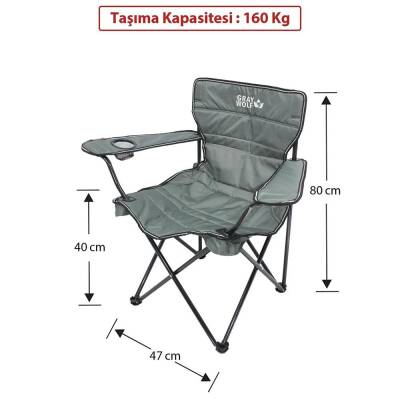 Gray Wolf Bardaklı Kamp Sandalyesi - Haki BP200 - 3