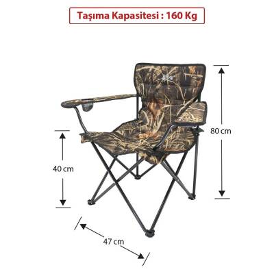 Gray Wolf Bardaklı Kamp Sandalyesi - Kamuflaj BP100 - 3