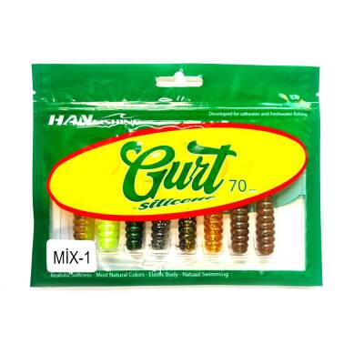 Hanfish Gurt 7cm Silikon Yem - MİX 1 (7 Renk)