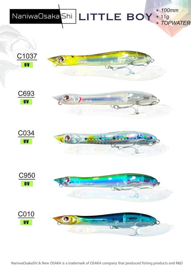 Naniwa Osaka Shi Little Boy 100mm 11gr Su Üstü Yem - 1