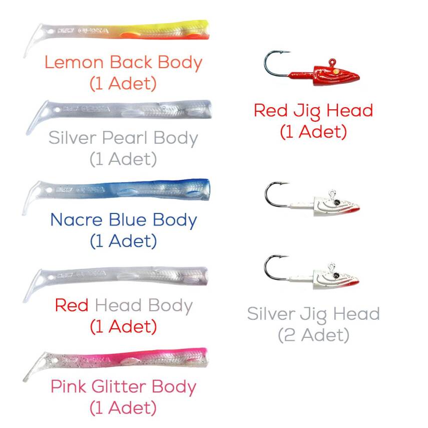 Naniwa Osaka Shi Osaka V8 80mm 5,5gr Silikon Yem - Tüm Renkler 8 Parça - 1