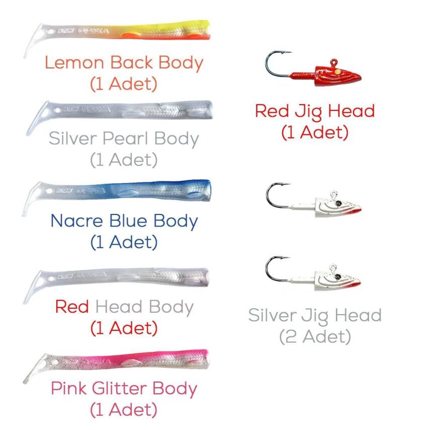 Naniwa Osaka Shi Osaka V8 80mm 5,5gr Silikon Yem - Tüm Renkler 8 Parça - 1