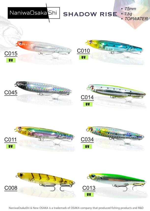 Naniwa Osaka Shi Shadow Rise 75mm 7.8gr Su Üstü Maket Balık - 1
