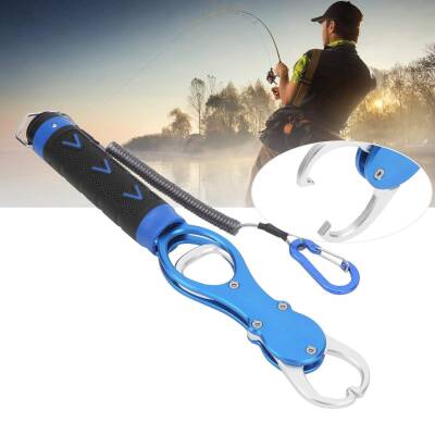 Oskar 18Kg Tartılı Alüminyum Balık Tutucu Gripper Yaylı Karabinalı - Mavi - 6