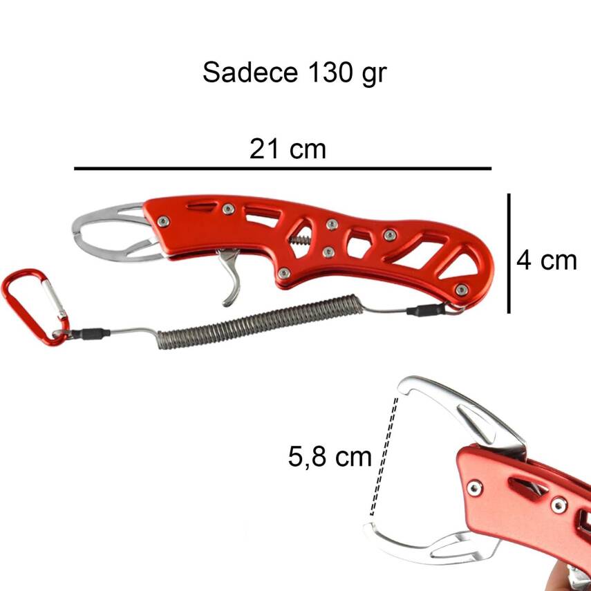 Oskar Eagle Alüminyum Balık Tutucu Gripper Yaylı Karabinalı - 2