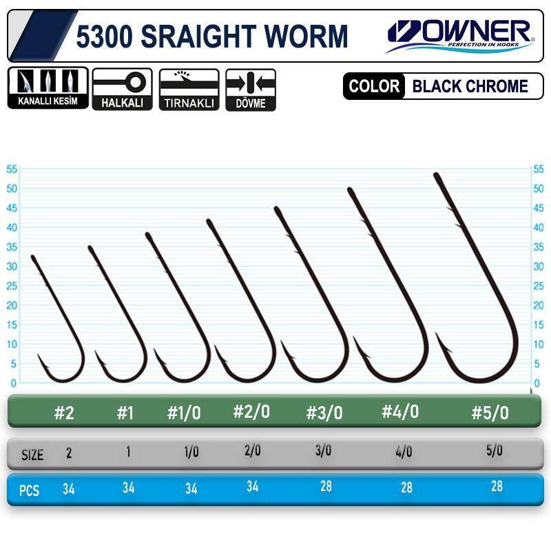 Owner 5300 Straight Shank Black Chrome İğne - 3
