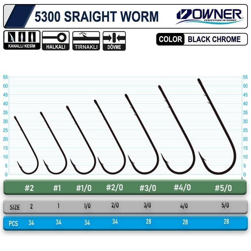 Owner 5300 Straight Shank Black Chrome İğne - 3