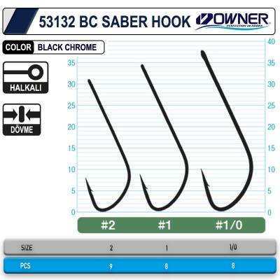 Owner 53132 Saber Hook Black Chrome İğne - 2