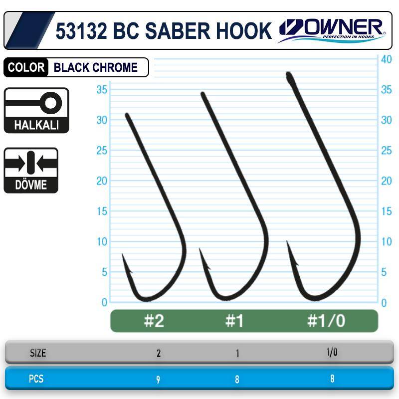 Owner 53132 Saber Hook Black Chrome İğne - 2