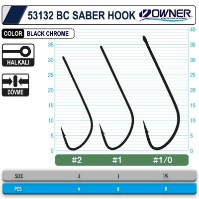 Owner 53132 Saber Hook Black Chrome İğne - 2