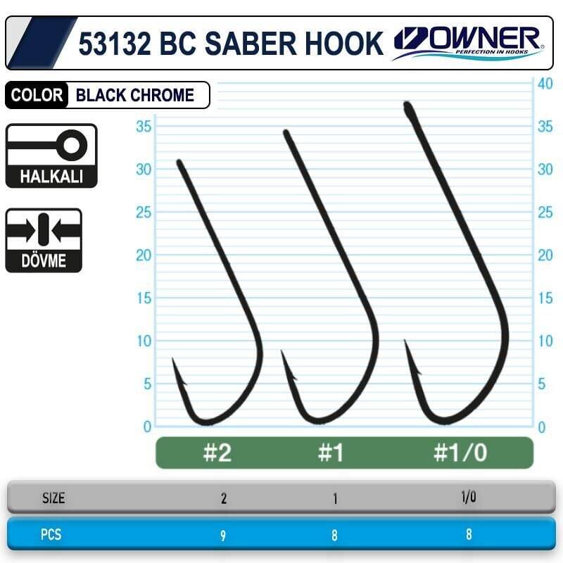 Owner 53132 Saber Hook Black Chrome İğne - 2