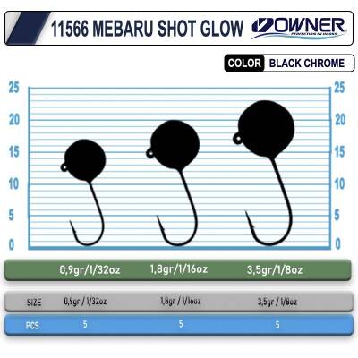 Owner Cultiva 11566 Mebaru Shot Glow Jighead - 2