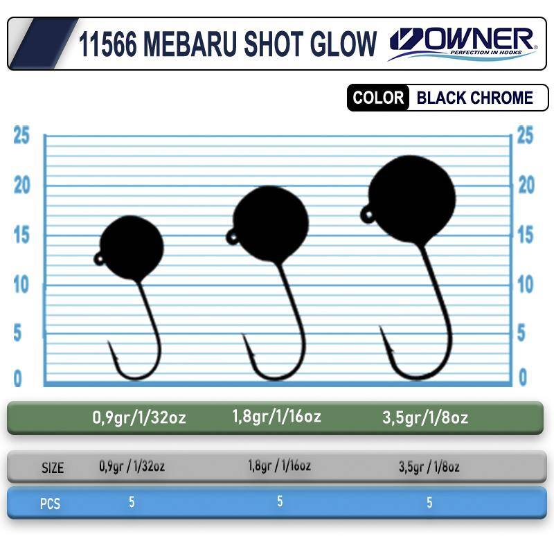 Owner Cultiva 11566 Mebaru Shot Glow Jighead - 2
