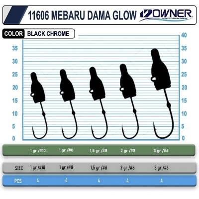 Owner Cultiva 11606 Mebaru Dama Glow Lrf Jighead - 2
