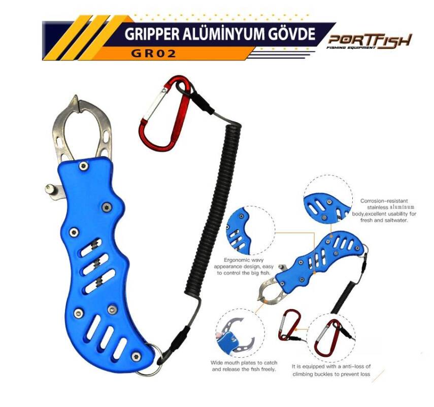Portfish Gripper Alüminyum Balık Tutucu-Mavi - 2
