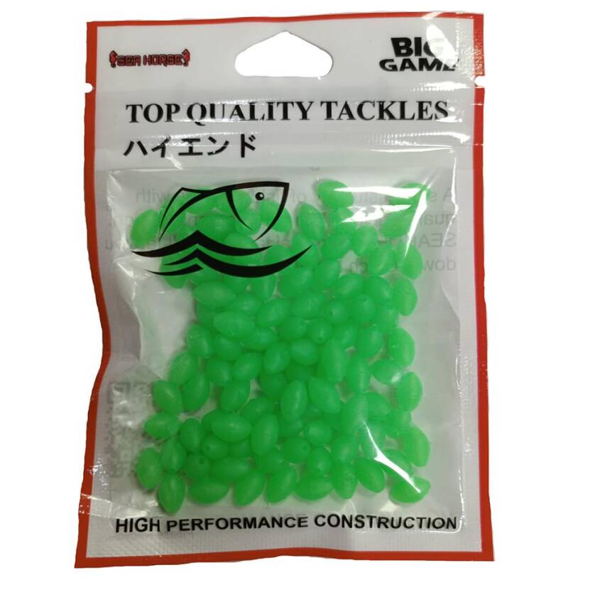 Sea Horse Fosforlu Yumuşak Boncuk 5*8mm (50 Adet) - Yeşil - 1
