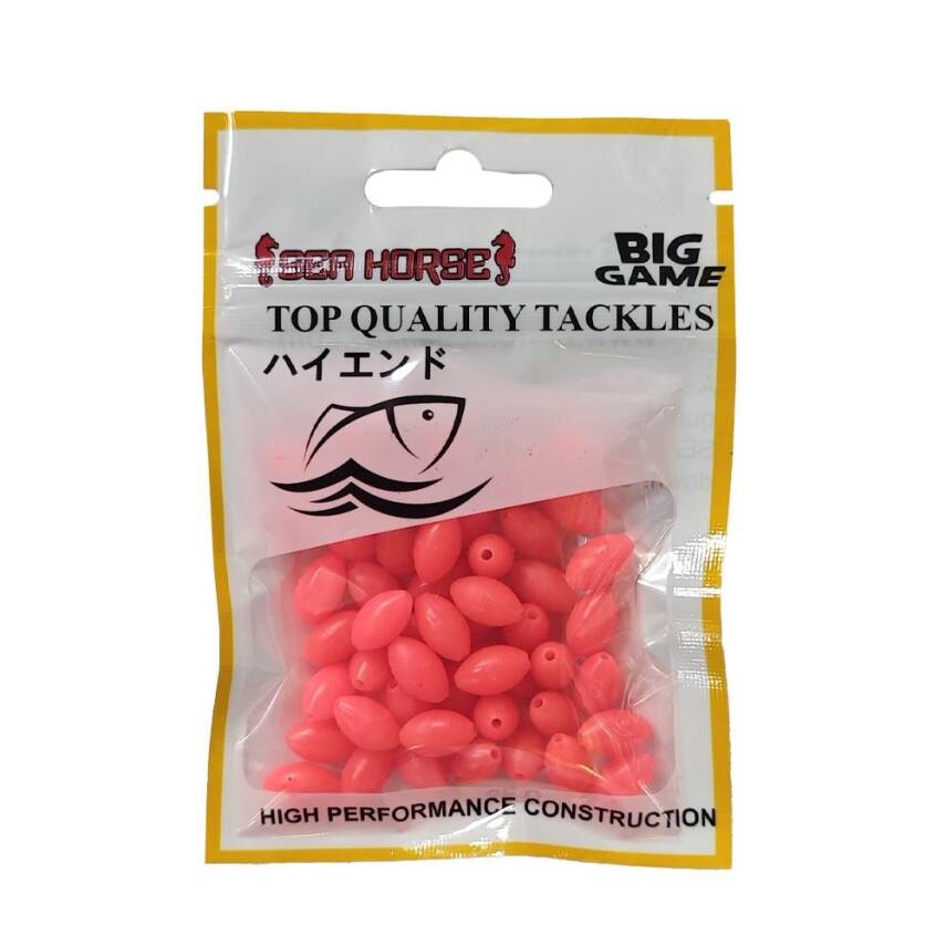 Sea Horse Fosforlu Yumuşak Boncuk 6*10mm (50 Adet) - Kırmızı - 1