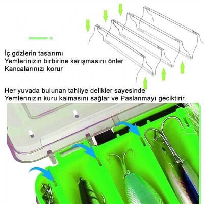 Shufa Lure Box Çift Taraflı Kutu 105mm - Yeşil - 5
