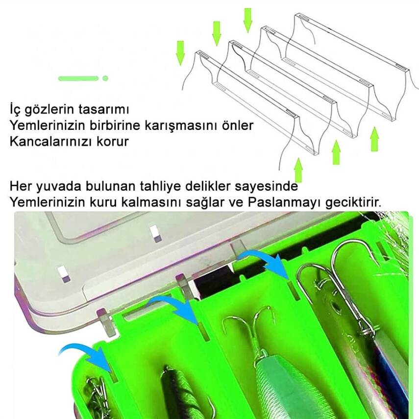 Shufa Lure Box Çift Taraflı Kutu 105mm - Yeşil - 5