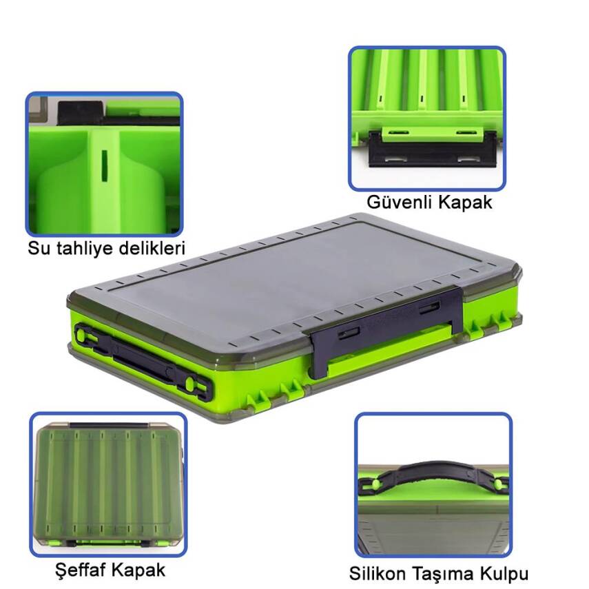 Shufa Lure Box Çift Taraflı Kutu 160mm - Yeşil - 2