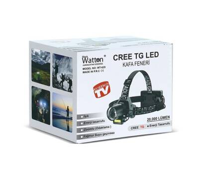 Watton WT-629 Cree TG Led 20.000 Lümen Yağmur Suyu Geçirmez Kafa Lambası - 2