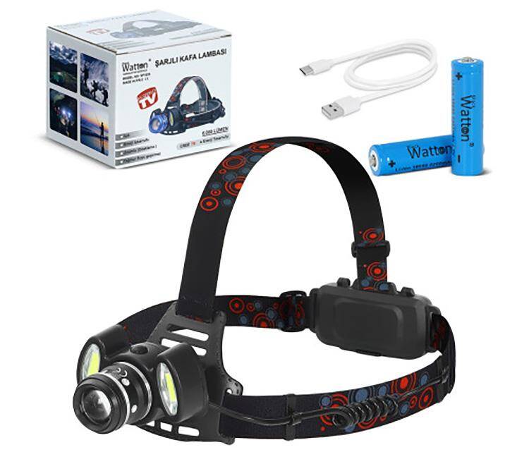 Watton WT-630 Cree T6 6.000 Lümen Yağmur Suyu Geçirmez Kafa Lambası - 2