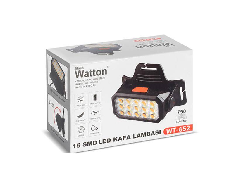Watton WT-652 15 Ledli Sarı / Beyaz Şarjlı Kafa Lambası  - 5